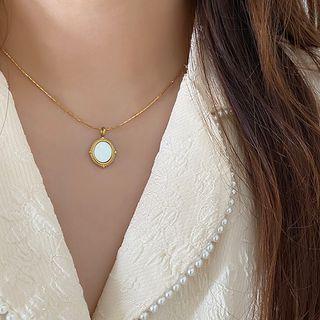 Shell Pendant Stainless Steel Choker Gold - One Size