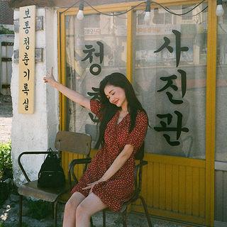 Frilled Polka-dot Mini Wrap Dress