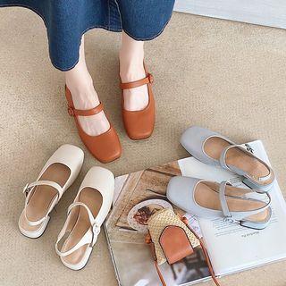 Square Toe Slingback Mary Jane Shoes