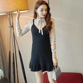 Long-sleeve Knit Mermaid Mini Dress