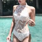 Feather Detail Swimsuit