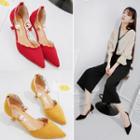 Kitten Heel Beaded Ankle-bangle Pumps