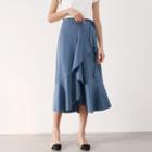Midi Wrap A-line Skirt