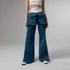 Detachable Pocket Bell-bottom Jeans