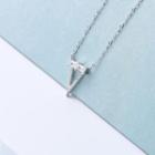 Rhinestone Triangle 925 Sterling Silver Necklace 925 Silver - Silver - One Size