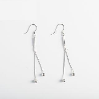 925 Sterling Silver Dangle Earring 1 Pair - White Gold - One Size