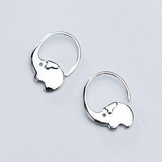 925 Sterling Silver Elephant Earring As Shown In Figure - One Size