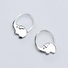 925 Sterling Silver Elephant Earring As Shown In Figure - One Size