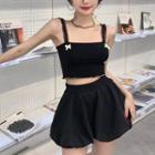 Bow Cropped Camisole Top / Shorts