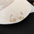 Rhinestone Butterfly Cuff Earring 01 - 1 Pair - Gold - One Size
