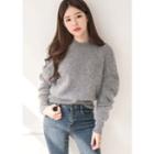 Wool Blend Fluffy Sweater Gray - One Size