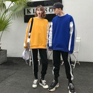 Couple Matching Two-tone Pullover / Sweatpants