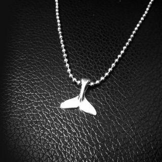 Mermaid Tail Pendant Alloy Necklace Silver - One Size
