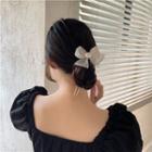 Bow Lace Faux Pearl U Shape Hair Stick White - One Size