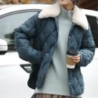 Fluffy Collar Quilted Jacket