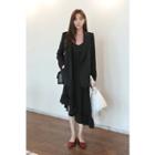 Spaghetti-strap Diagonal-hem Long Dress