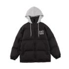 Bear Print Padded Hooded Zip-up Jacket