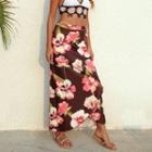 Floral Midi Wrap Skirt