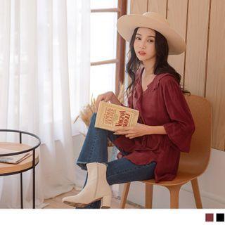 3/4 Sleeve Ruffled Shirt