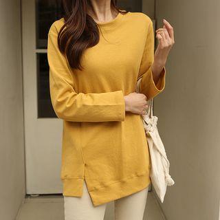 Asymmetric-hem Loose-fit Pullover