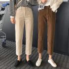 High-waist Straight-cut Corduroy Pants