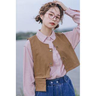 Cropped Buttoned Vest