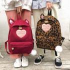 Heart Applique Ear Accent Backpack