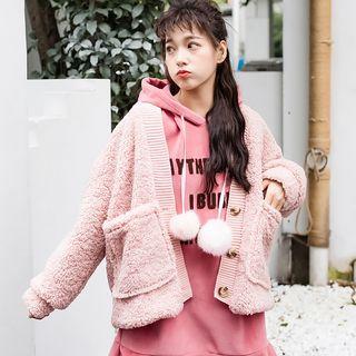 Faux Lambswool Cardigan