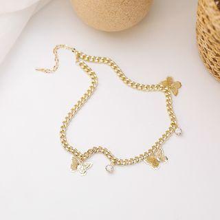 Butterfly Charm Chain Choker As Shown In Figure - One Size