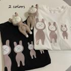 Cartoon Print Top + Crossbody Bag