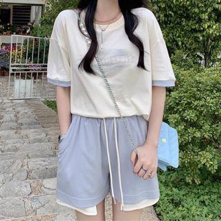 Short-sleeve Printed Ringer T-shirt / Shorts