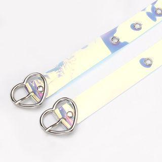 Heart Pvc Belt Iridescent - 2.8cm X 104cm