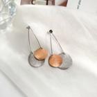 Disc Drop Earring 1 Pair - Silver - One Size
