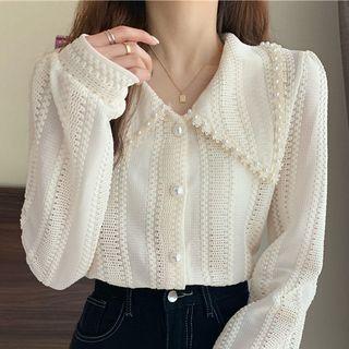 Faux Pearl Embellished Blouse