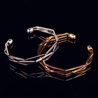 Irregular Geometric Open Bangle