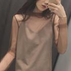 See-through Mesh Long-sleeve Top