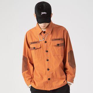 Two-tone Panel Shirt Jacket