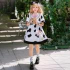 Short-sleeve Print A-line Dress / Set