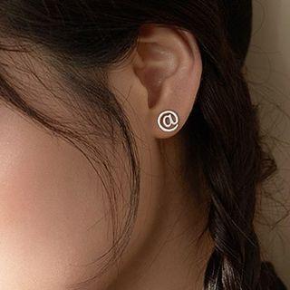 Symbol Sterling Silver Earring 1 Pair - Silver - One Size