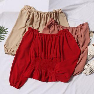 Puff-sleeve Smocked Blouse