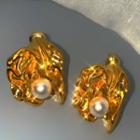 Faux Pearl Alloy Flower Earring 1 Pair - One Size