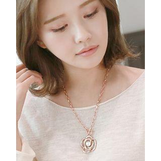 Rose-pendant Chain Necklace