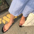 Patent-strap Flat Slide Sandals