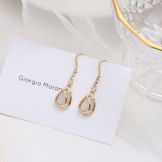 Alloy Tulip Dangle Earring 1 Pair - Hook Earring - Silver Rhinestone - Gold - One Size