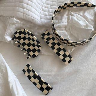 Checker Print Headband / Hair Claw / Hair Clip / Hair Stick