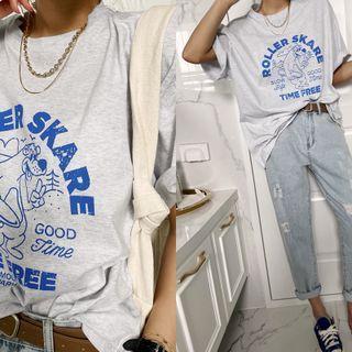 Bear Print Boxy-fit T-shirt