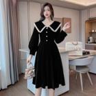 Retro Peter Pan Collar Velvet Dress