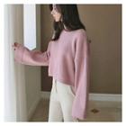Drop-shoulder Cropped Sweater