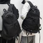 Plain Zip Backpack Black - One Size