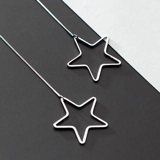 925 Sterling Silver Star Dangle Earring 1 Pair - Dangle Earring - One Size